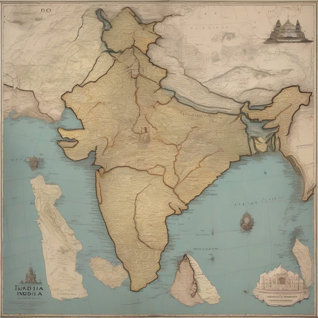 Map of India with location markers